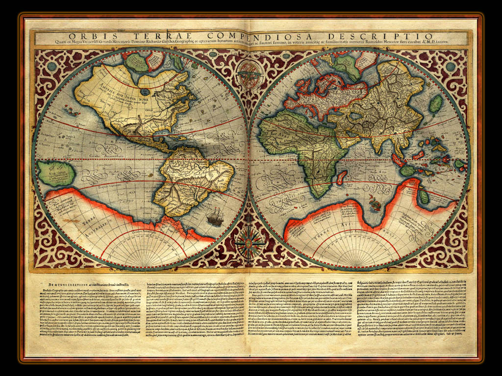 "Gerhard Mercator 1595 World Atlas - Cosmographicae" - Wallpaper No. 106 of 106. Right click for saving options.